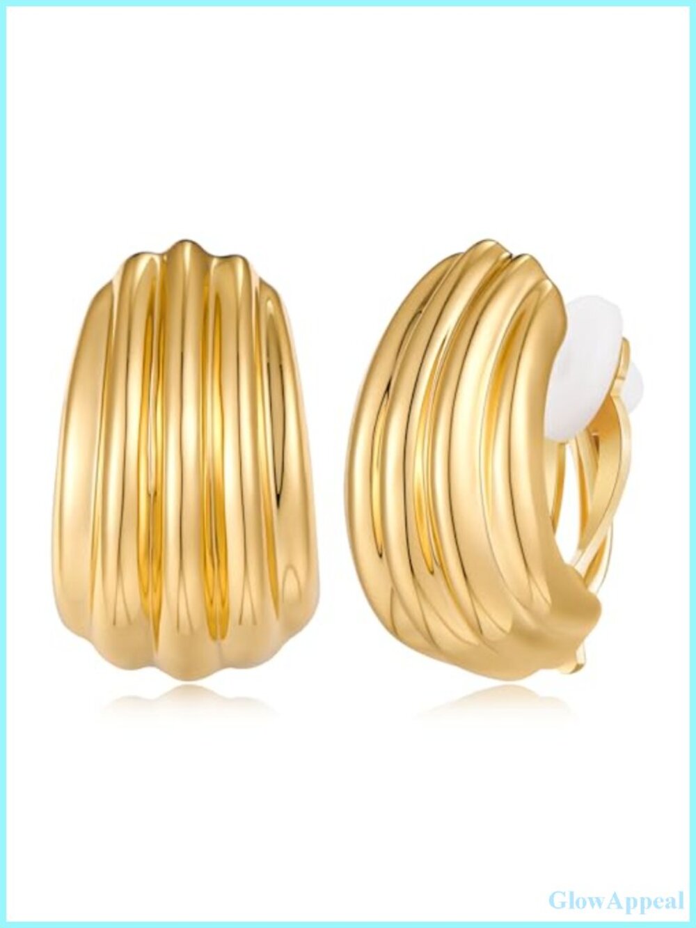 Chunky Gold Plated Clip On Earrings for Women Fashion Jewelry